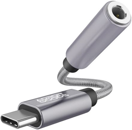 AdroitGoods USB-C naar 3.5mm Aux Hoofdtelefoon Jack Adapter - 32Bit 384Khz - Grijs