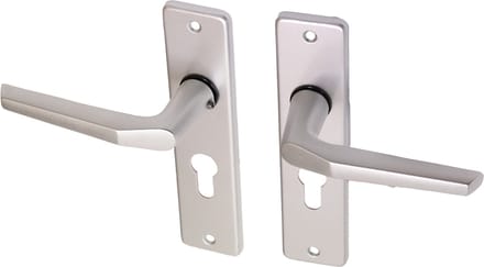 Wovar Deurkruk met schild aluminium duimmodel PC55 | Per Set