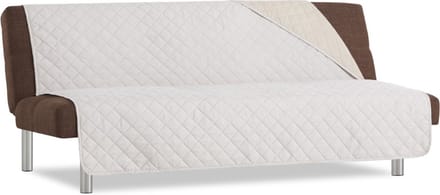 Duo Click Clack - Bankbeschermer zonder armleuningen - 190cm breed - Ivoor - Twee kanten te gebruiken