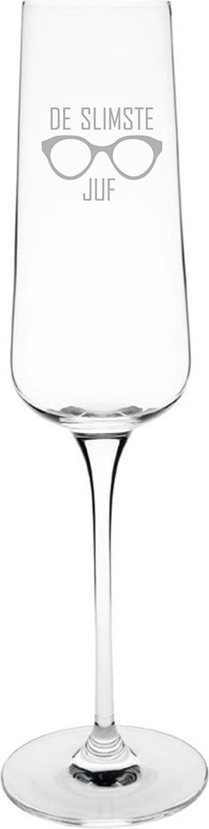 Gegraveerde Champagneglas 27cl De slimste Juf