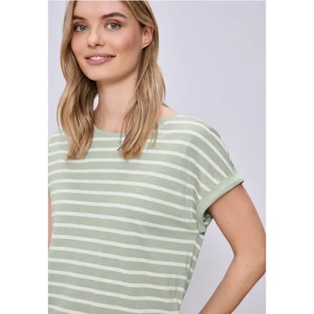 Shirt met hangende schouder en strepen