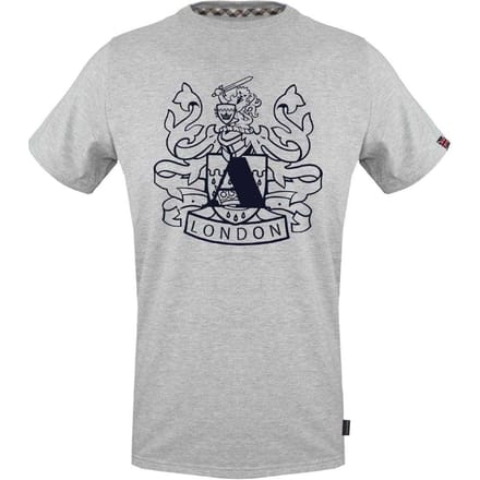 Aquascutum Heren Aldis Schild Logo T-Shirt (Grijs)