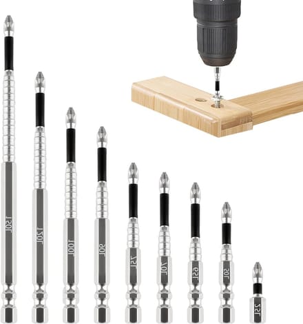 Complete 9-delige Boorset met Sterke Magnetische Schroefbitset en Schroefaccessoires voor Precisiewerk