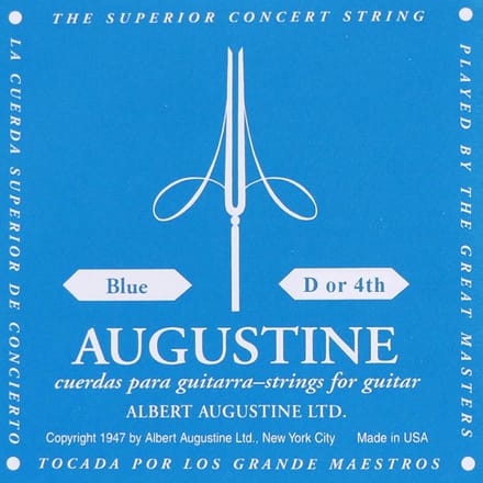 Augustine AUBLU-4 D-4 snaar, silverplated wound nylon, high tension