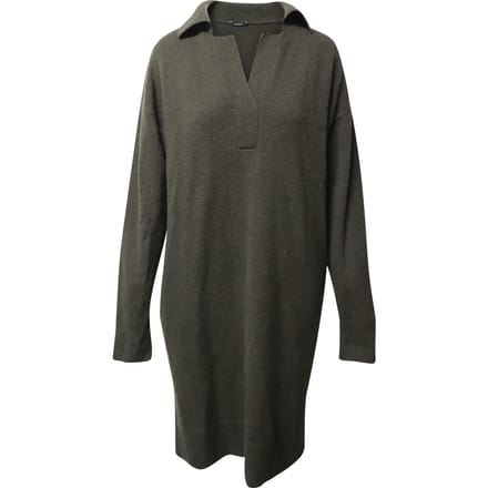 Joseph oversized gebreide jurk van donkergroene wol.
