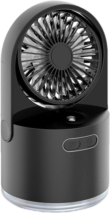 Ventilator met Vernevelaar - Persoonlijke Koeler - Bureau Koeling - Drie Snelheden Instelbaar - 18.5 cm Hoog - Zwart