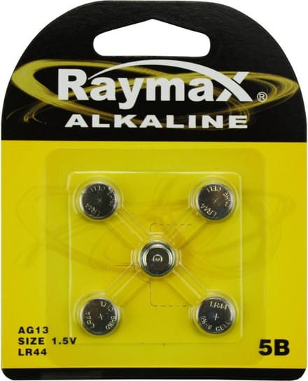 Raymax Lithium 1,5V knoopcel AG13 5 - 1 PAKJE VAN 5 STUKS