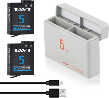 Camera Accu - Oplaadbare Batterij - Actiecamera Gebruik - Hoge Capaciteit 2100mAh - 11.4x8.7x5.7cm
