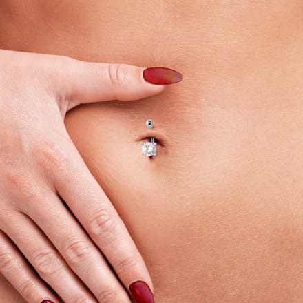 Solitaire Navel Piercing Silver Zirkoniumoxide 925