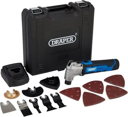 Draadloos Multi Tool - Oscillerend gereedschap - Klusklare projecten - 12 Volt systeem - 31 cm lengte - Grijs