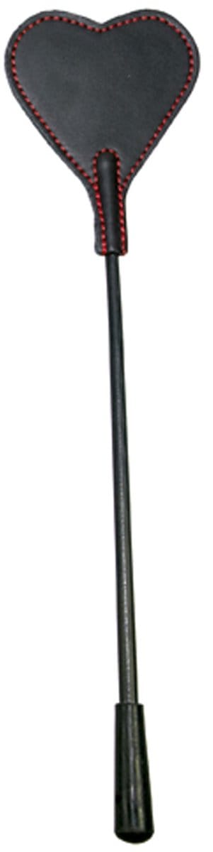 Bad Kitty – 25 cm Mini Zweepje ‘Single Tail’ met Hart Vorm voor de Speelse Discipline - Zwart