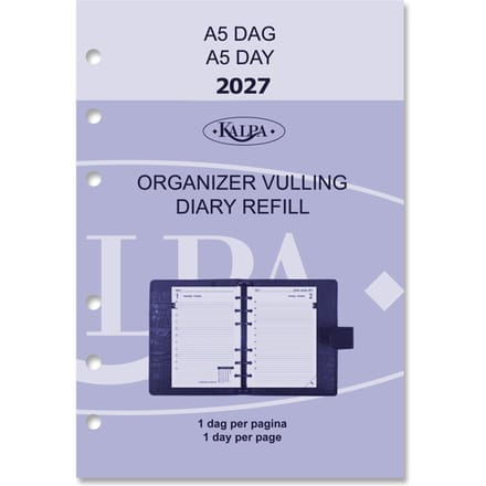 Agendavulling 2027 Kalpa A5 1dag/1pagina