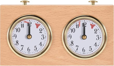 Schaakklok - Digitale Timer - Wedstrijd Spelen - Houten Design - 19 x 11 x 7 cm - Houtkleur