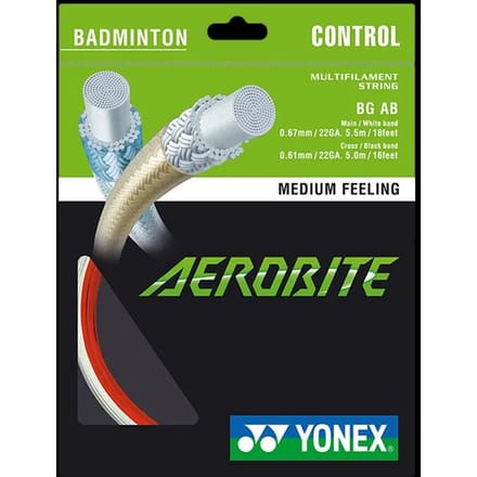 Yonex badmintonsnaren - Aerobite wit/rood - Set 10 Meter