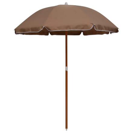 vidaXL - Parasol - met - stalen - paal - 180 - cm - taupe