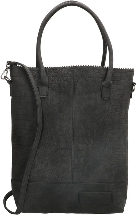 Zebra Kartel met rits Shopper - Zwart