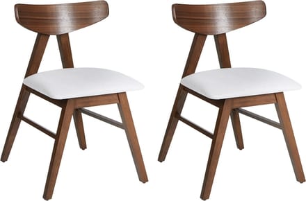LACOTA - Eetkamerstoelen set 2 - Donkerbruin/Lichtgrijs - Rubberhout