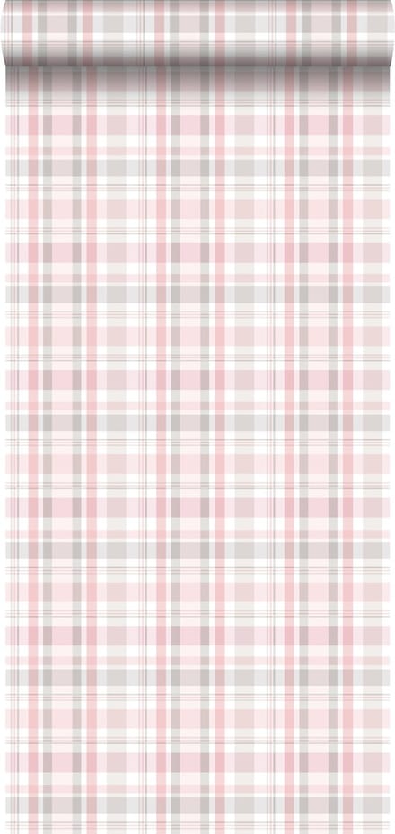 ESTAhome behang ruiten licht roze - 53 cm x 10.05 m - 138953