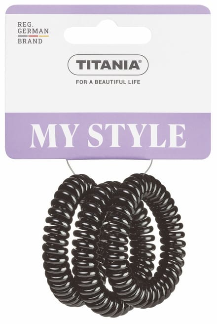 Titania haaraccessoire elastiek anti-ziep zwart 5cm 3 stuks.