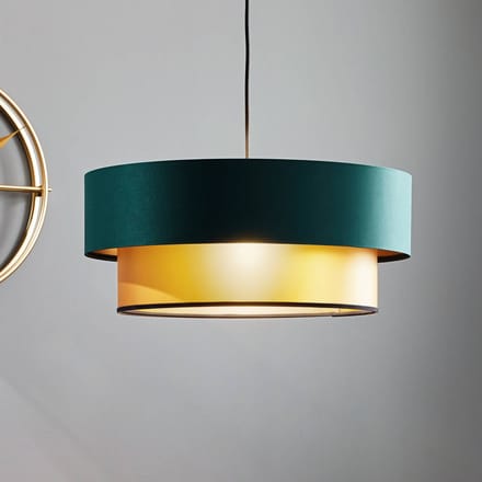 Maco Design Hanglamp Dorina, groen/goud Ø 50cm