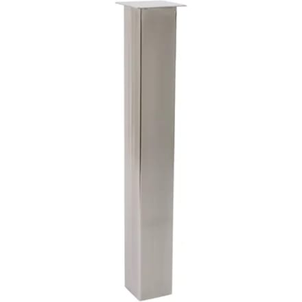 Duraline Meubelpoot Vierkant Staal 9x9x72cm Geborsteld Nikkel