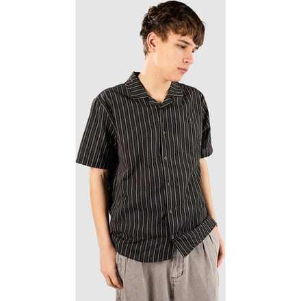 Blue Tomato Striped Linen Shirt zwart