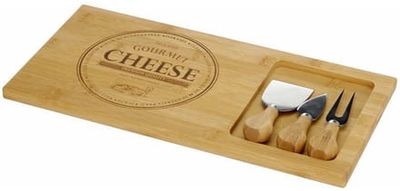 TakeTokio Bamboe Kaasplank met 4 Messen