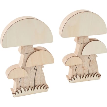 VBS Houten paddenstoelen, 2 stuks