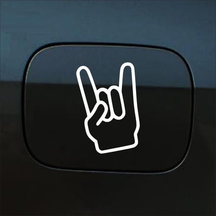 Bumpersticker - Rock N Roll - 13,5 X 8,9 - Wit