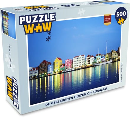 Puzzel Curaçao - Huizen - Skyline - Legpuzzel - Puzzel 500 stukjes