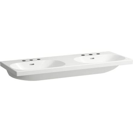 LAUFEN LUA double washbasin 120 x 46 cm 3 tap holes, with overflow H8140810001081