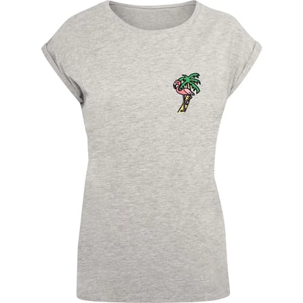 T-shirt dames Mister Tee Flamingo Extended Shoulder