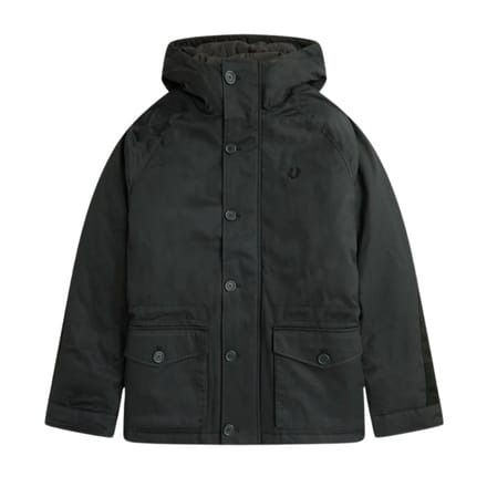 Fred Perry korte snorkel nachtgroene parka jas