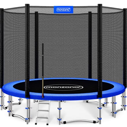 Monzana Trampoline - Veiligheidsnet Ladder - Ø 427cm - Blauw en Zwart