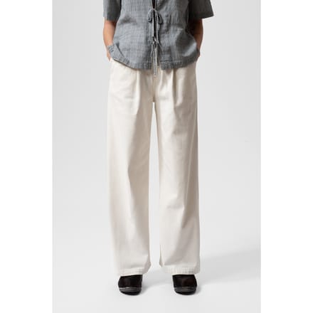 Nudie Jeans Gullan Workwear Pants White Größe: W29 | Ausgestellte Hosen Outlet | Damen | Weiß
