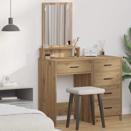 vidaXL - Kaptafel - Artisan - Eiken - 50 - x - 41 - x - 140 - cm - Bewerkt - hout