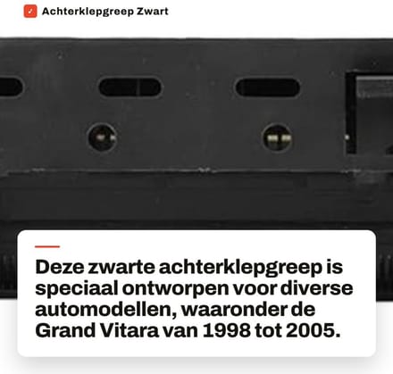 Dailygoods - Achterklepgreep Zwart voor Auto's