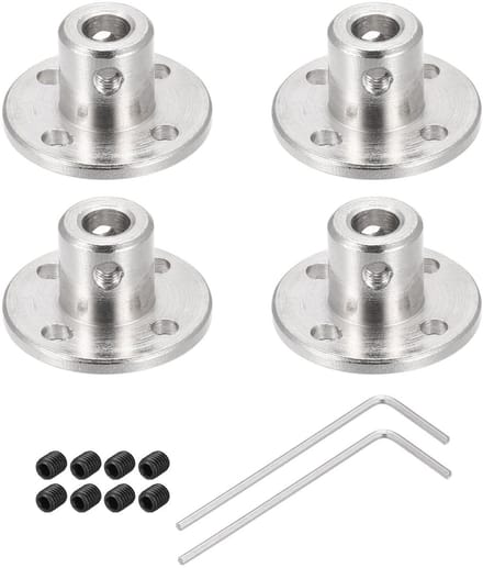 Dailygoods- Flens Koppeling 5 mm - Koppeling Motor - Schroef M1.5 - Zeskant Brander - DIY Stappenmotoren - 8 Stuks