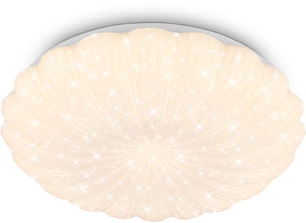 BRIlONER Cosmo - LED Plafondlamp - plafonniére met warm wit licht - sterrenhemel effect - gegolfde rand - Ø38.5cm - wit