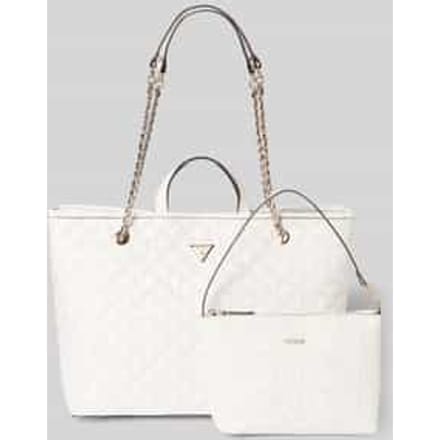 GUESS schoudertas shopper Giully II Large 2 In 1 Tote Cream White wit