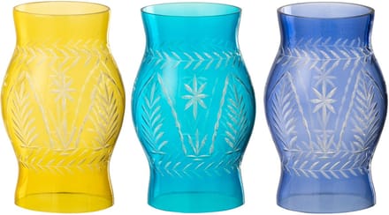 J-Line windlicht Tarifa - glas - mix - 3 stuks