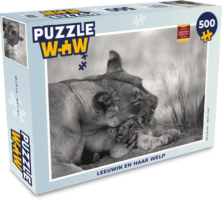 Puzzel Leeuwin - Welp - Zwart - Legpuzzel - Puzzel 500 stukjes