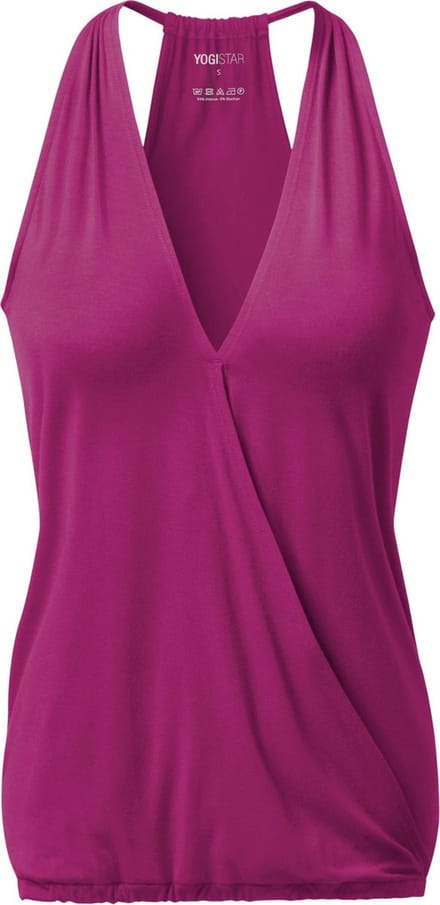 Yoga-Racerback V-Neck "ala" - raspberry M Loungewear shirt YOGISTAR