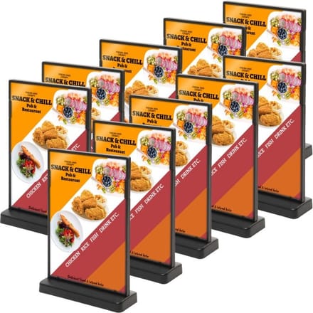 10 pack T Menukaarthouder A6 formaat staand Menuhouder acryl T standaard acryl kaarthouder | menustandaard A6 Folderstandaard Folderhouder