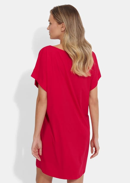 Casual strandjurk van glad, functioneel materiaal - rood - Gr. M van Goldner Fashion