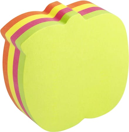 Info sticky notes shaped - 200 vel - 70x70mm - appel - geel, groen, roze, oranje - IN-5830-39