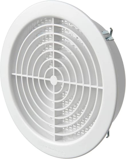Ronde inbouw ventilatierooster met muggennet - 160 cm diameter, wit