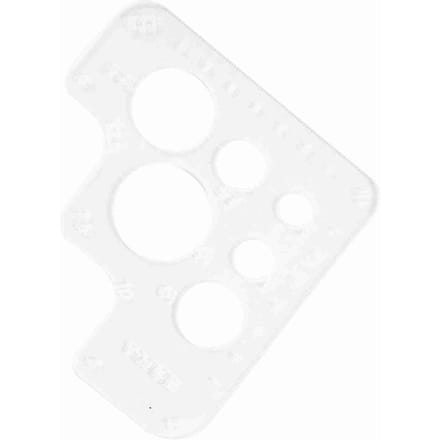 Duidelijk Acryl Cirkel Hoekgat Steken Sjabloon Leer Positioneringsgereedschap (Type C) A rounded ruler white