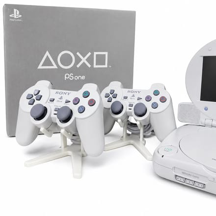Controller Houder Standaard Geschikt voor PlayStation PS1 en PS2 Controllers – Bureau Display met Kabelhouder – Wit