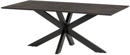 Eettafel Aletta 180 cm verjongde rand mangohout - Zwart
